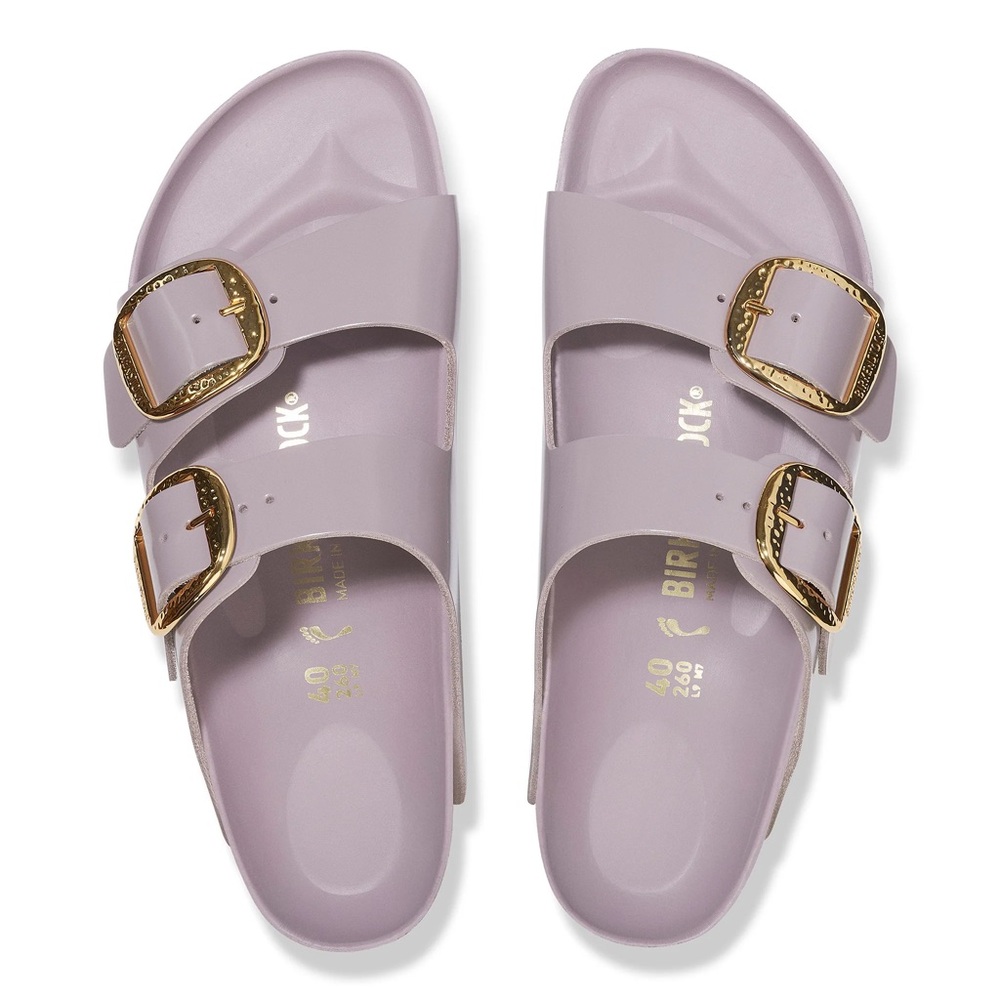NWT Birkenstock Arizona Big Hammered Buckle High Shine Sandals Faded Purple - Picture 3 of 15